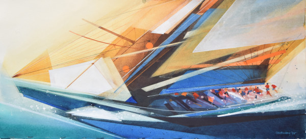 Mali Boat Study by Donald Stoltenberg