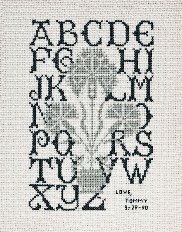 Sampler with Cornflower motif by Tommy