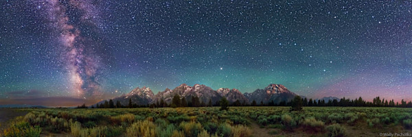 Milky Way & Big Dipper over Grand Teton by Wally Pacholka