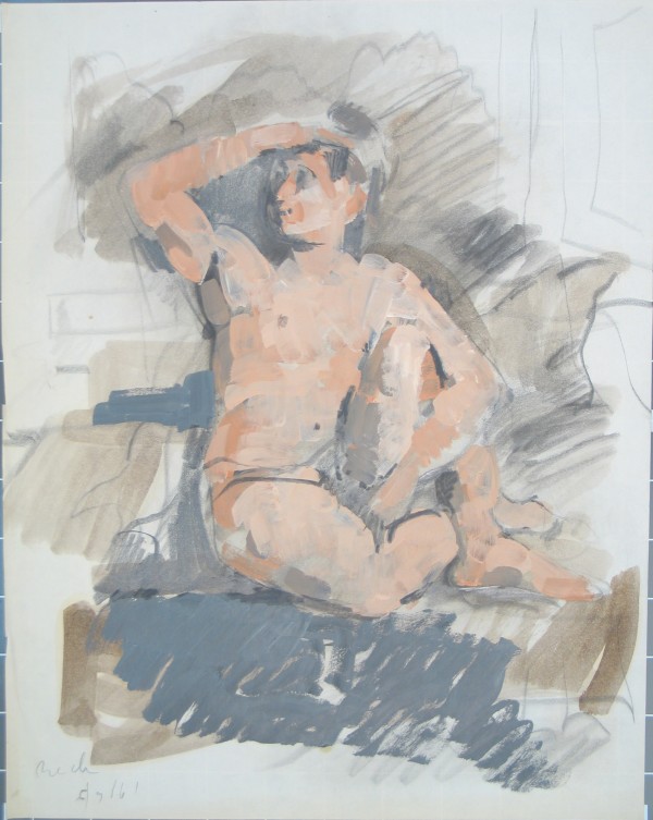Portfolio Box #1859 Early Drawings & Watercolors [1957-1985] Le Macquillage, Magdalen, Lovers