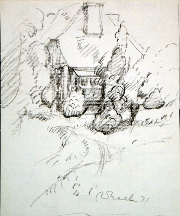 Portfolio #1954, Yaddo, Orpheus studies [1970-1974] Pencil sketches