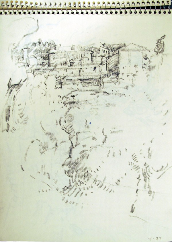 Sketchbook #1967, 12x9, Pencil [Spring 1997, April 1990] Lamporecchio, Italy