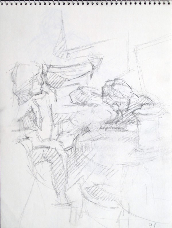 Sketchbook #1975 pencil and ink sketches [1993-1994] Antigone, figures