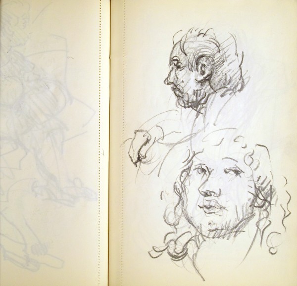 Sketchbook #2002 pencil sketches (1973-1974) by Rosemarie Beck (Rosemarie Beck Foundation)