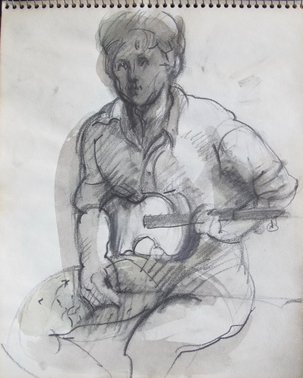 #2073 Sketchbook Orpheus [1970] pencil and charcoal, 8x10"