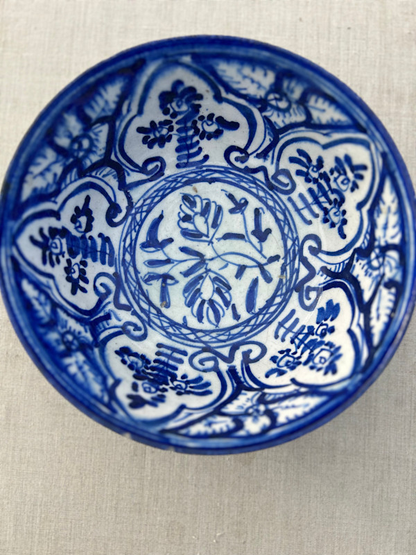 Persian Blue-And-White Ceramic Bowl