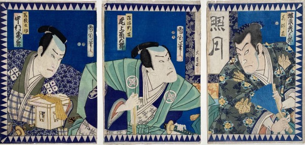 Kabuki Actors (Triptych) by Toyohara Kunichika