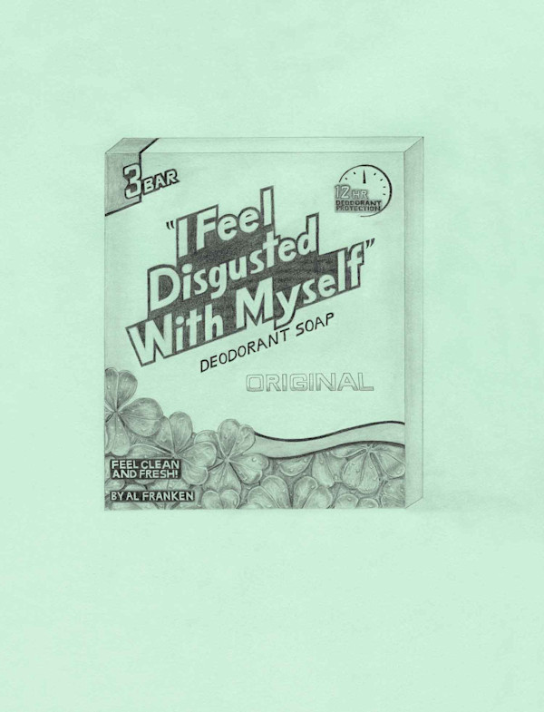 "I Feel Disgusted With Myself" Deodorant Soap by Al Franken, U.S. Senator (Irish Spring) by Karen Mainenti