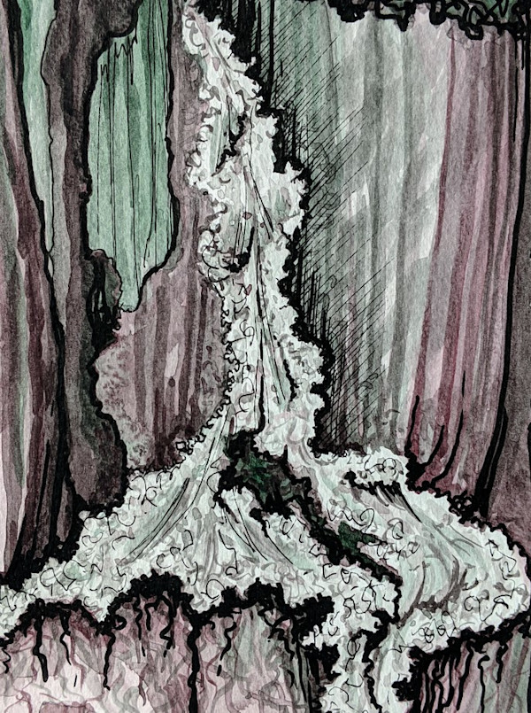 Dark Waterfall by Marjorie  Cutting