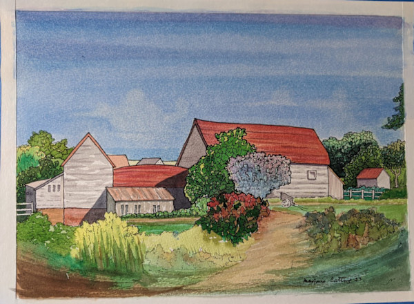 Old English Farm by Marjorie  Cutting