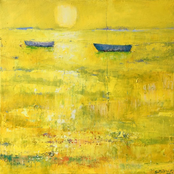 Two Boats with Yellow Sea and Sky, Image 5.