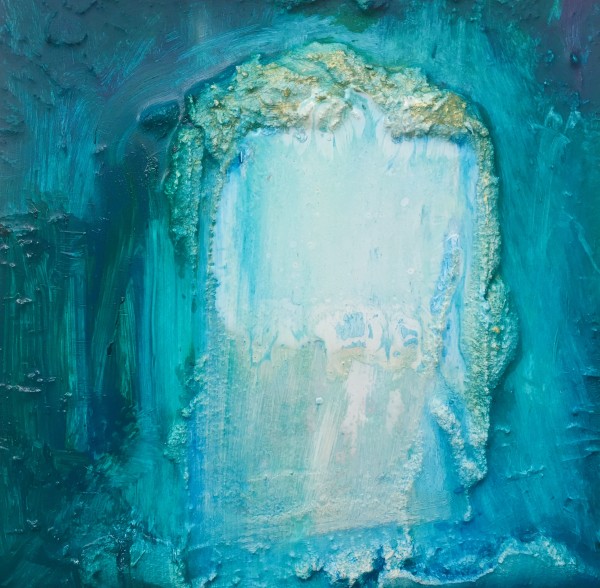 15.  Transfiguration White with gold and Blue - Framed by Stephen Bishop
