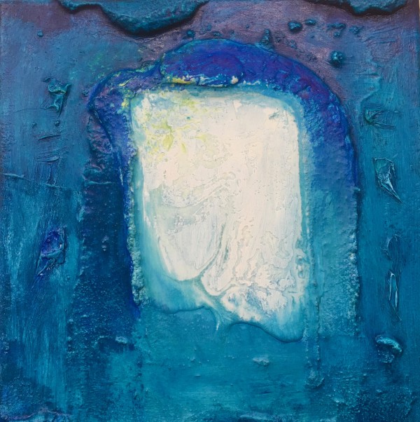 Transfiguration White on Blue - Framed by Stephen Bishop