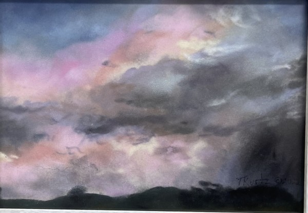 Stormy Pinks Original Pastel by T Kurtz