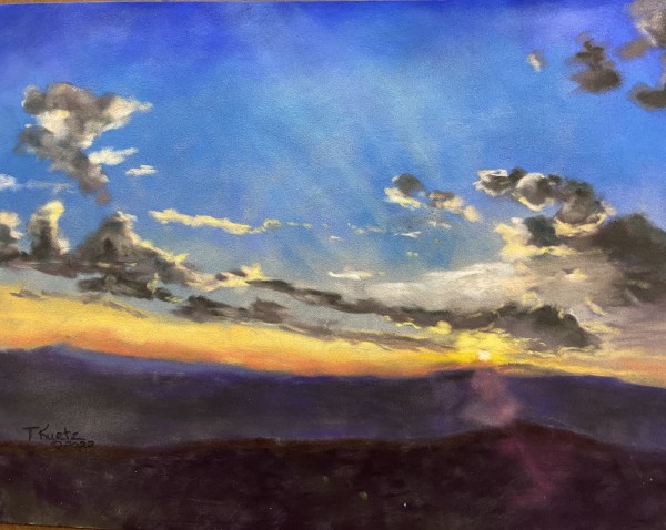 Overlook Sunset original pastel by T Kurtz
