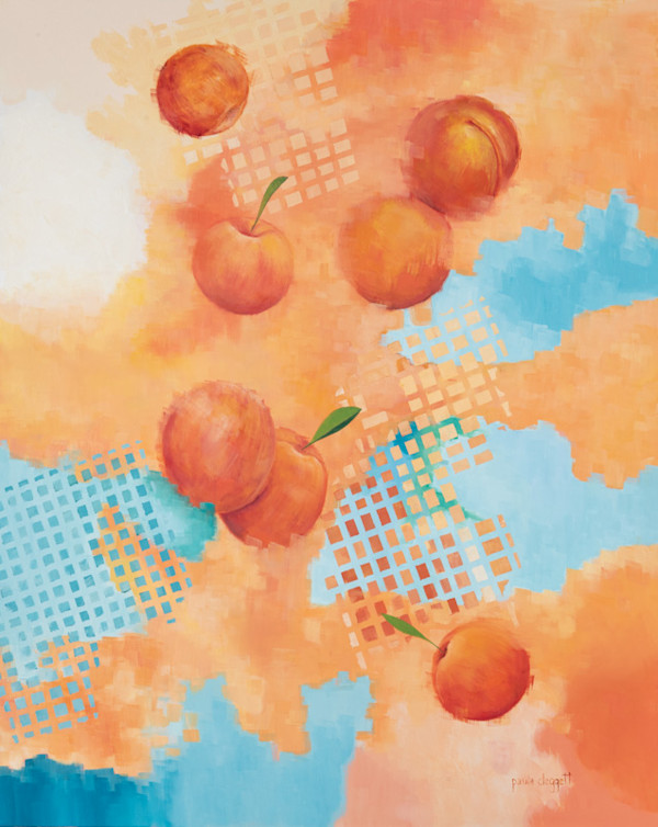 Baskets of Peaches by Paula Cleggett