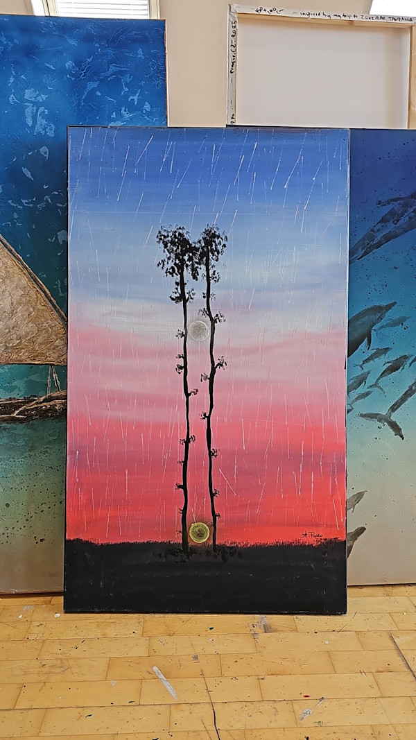 Sunset Moonrise by April Popko