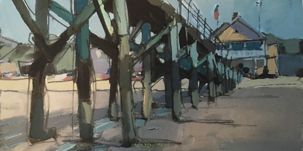 Swampscott Pier - horizontal sketch by Rufo Art
