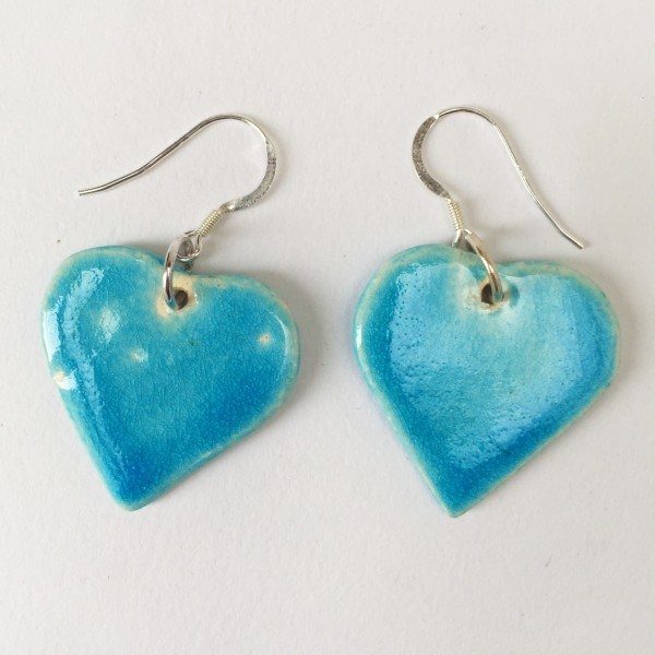 Ceramic and Silver Hear Earrings
