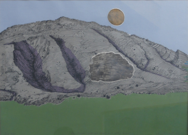 Magic Mountain with Rock Mosaic and Setting Moon by Jerry West