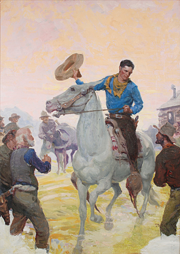 Cowboy on a White Horse by Jerome George Rozen