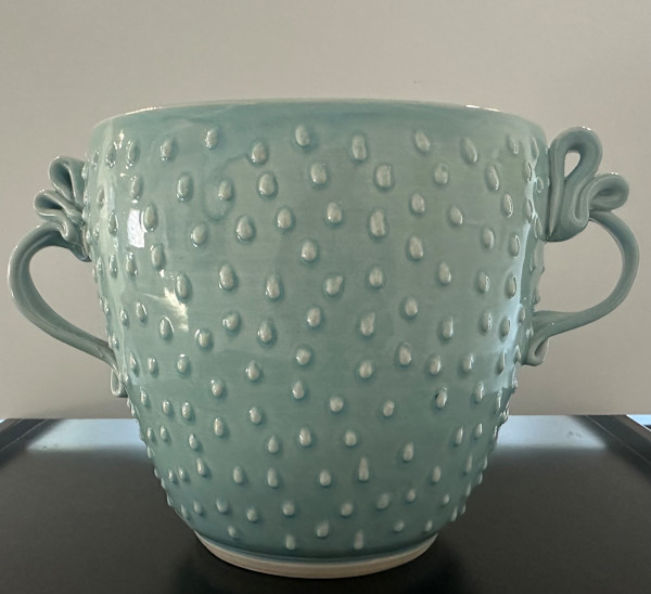 Blue Dot Cachepot by Brenda Rehrig