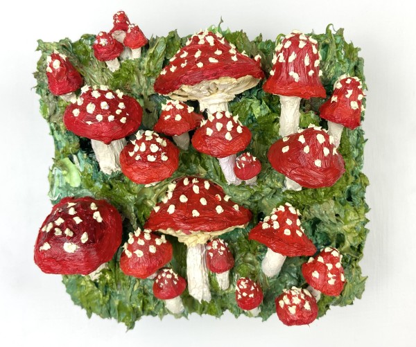 Happy Little Mushrooms by Sylvia Calver