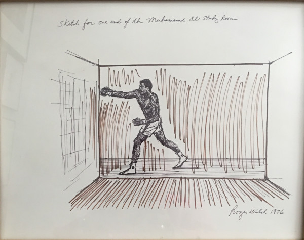 Sketch for one end of the Muhammad Ali study room by Roger Welch