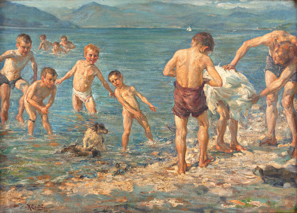 Crianças na Praia, by Angelo Cantù