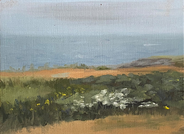 Mar con niebla y flores. Moniello by Isabel Gil Sánchez