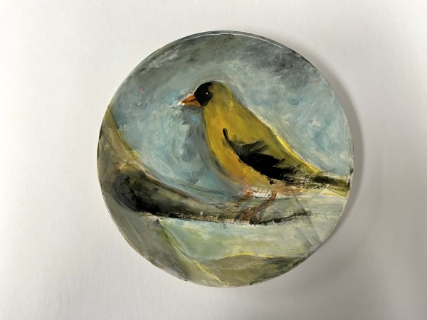 1440  Yellow Bird on Branch by Judy Gittelsohn