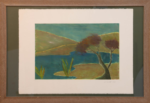1342 Hills Tree Lake  Monotype (Framed)