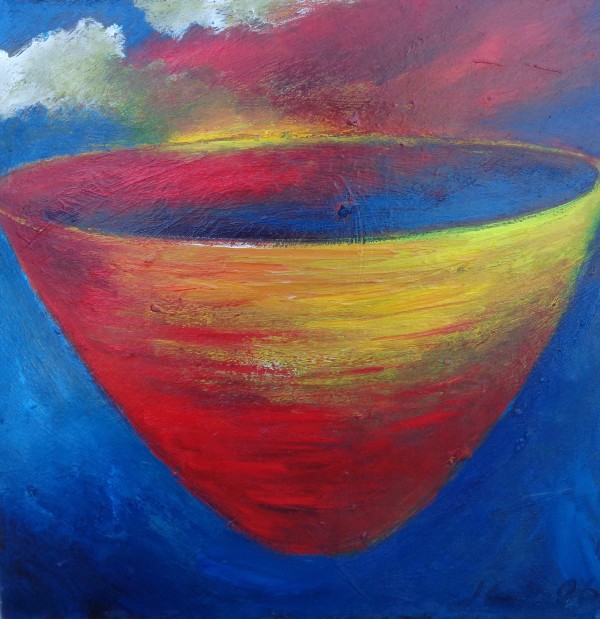1100 Little Red Yellow Bowl with Cloud by Judy Gittelsohn