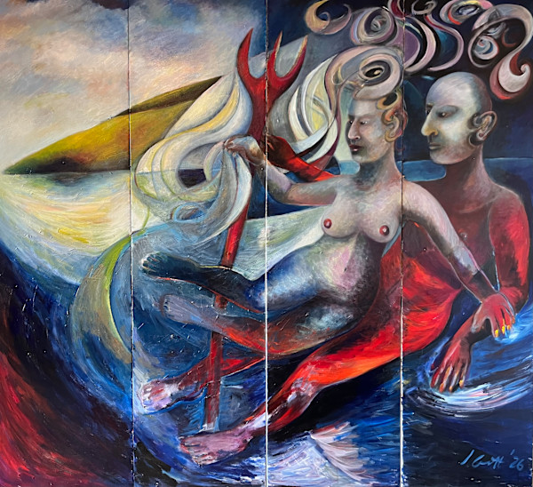 1348 Neptune and Amphritrite (Quadryptic) by Judy Gittelsohn