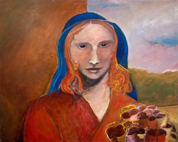 1164 Woman with Flower by Judy Gittelsohn