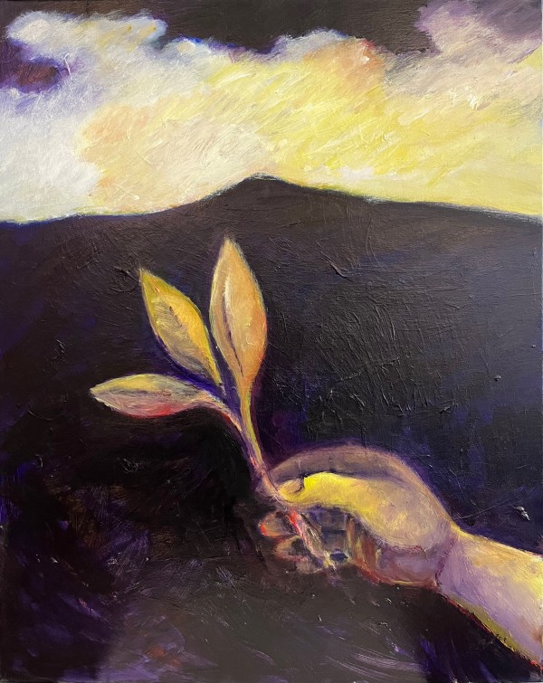 XXX -  This is not this painting title - the is part of a dyptic - GREG and A PLANT 1444 Yellow Plant by Judy Gittelsohn