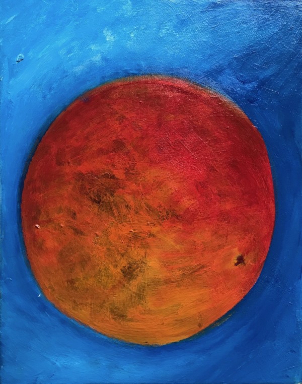 1258 Orange With Blue by Judy Gittelsohn