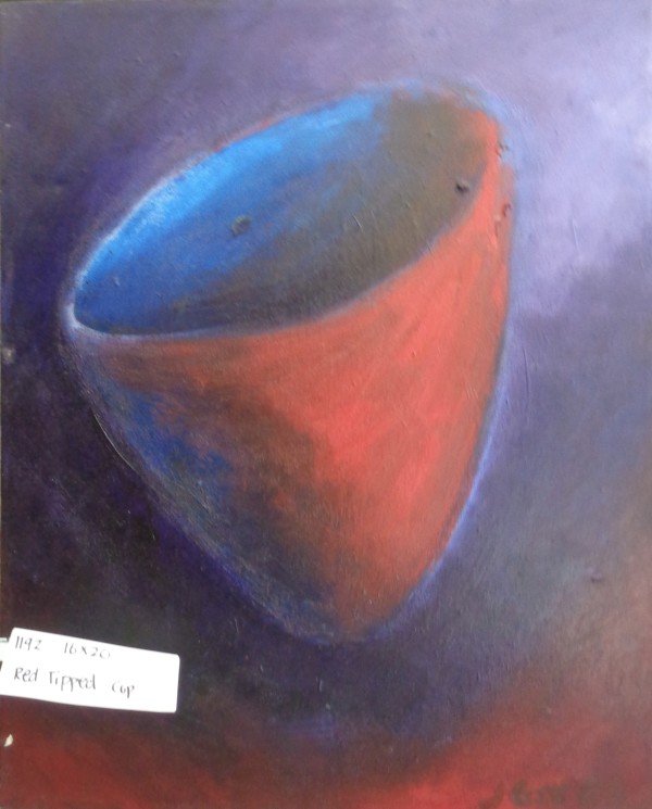 1192 Red Tipped Cup by Judy Gittelsohn