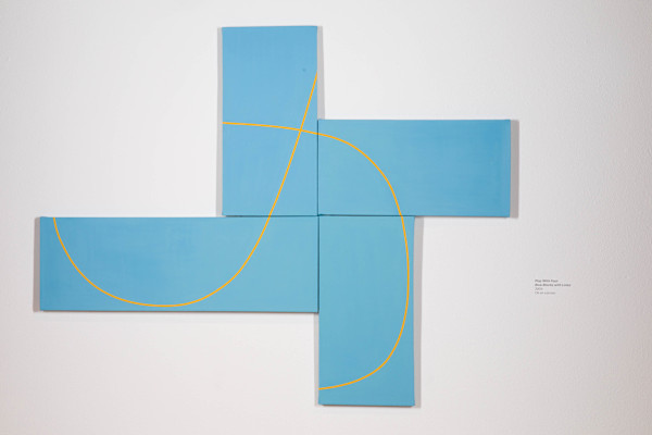 Play With Four Blue Blocks with Lines by Yoko Kondo Konopik