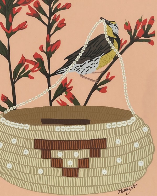 Meadowlark and Indian Paintbrush by Meyo Marrufo