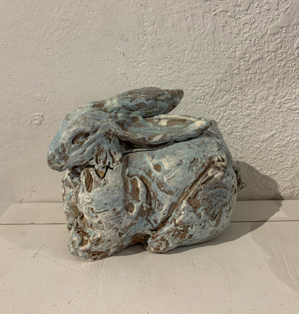 Hare Lidded Vessel by Anna Vaughan