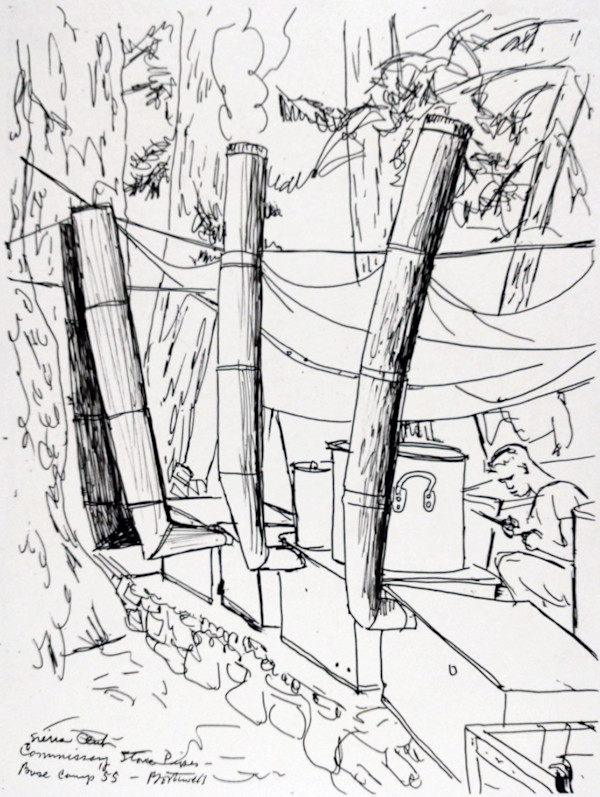 Sierra Commissary Stove Pipes, Base Camp by Dorr Bothwell
