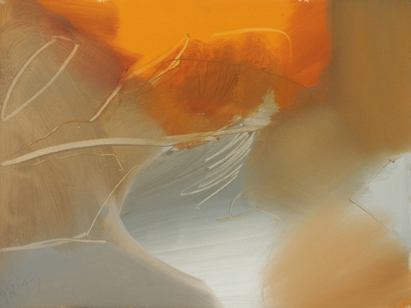 Untitled (Orange, brown, gray) by Judith Hale, Image 1.