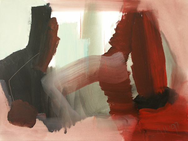 Untitled (Red, pink, sage, white) by Judith Hale