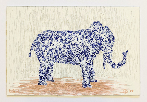 Elephant Doodle (postcard #584) by Daniel Watson