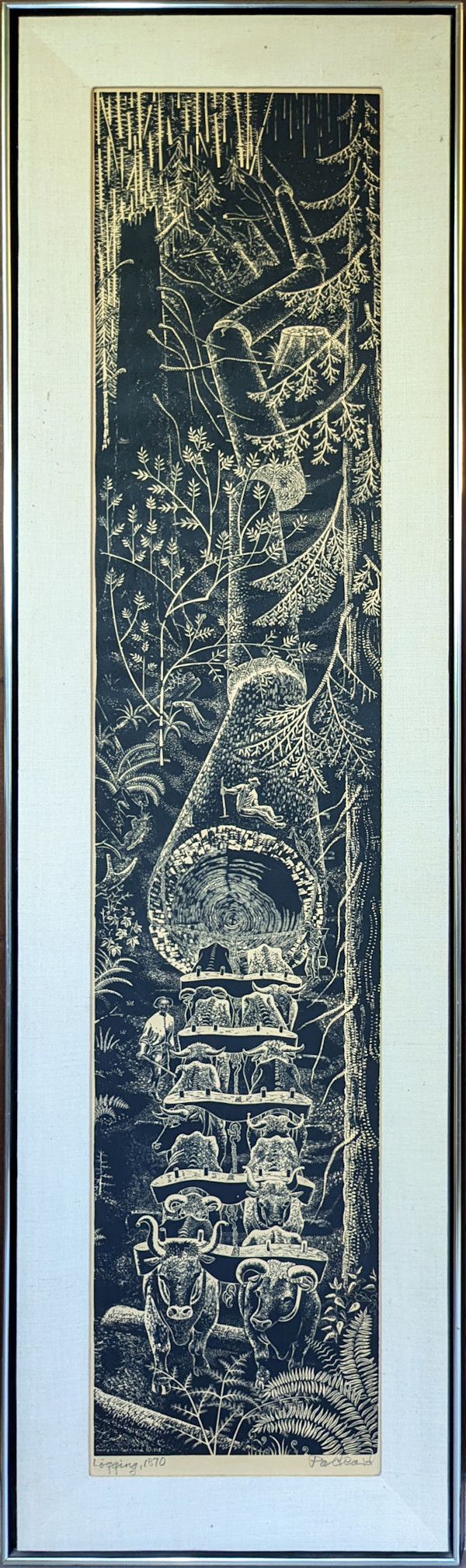 Logging, 1870 (vintage reproduction) by Emmy Lou Packard