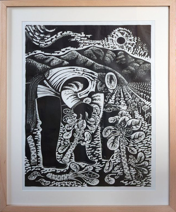 Sprout Picker (framed) by Emmy Lou Packard
