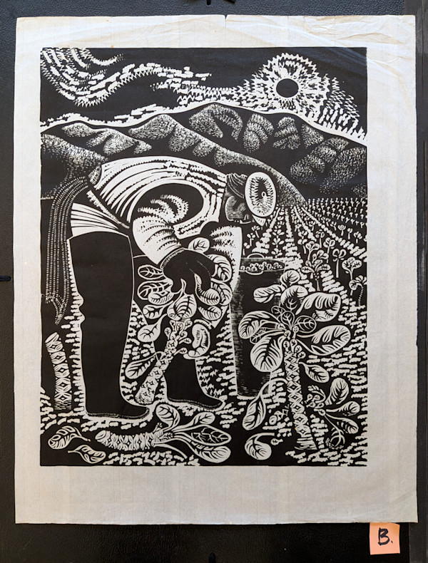 Sprout Picker (un-matted print B) by Emmy Lou Packard