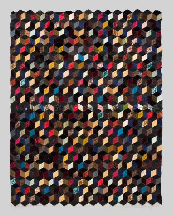 Tumbling Blocks Quilt Top by Unknown Artist