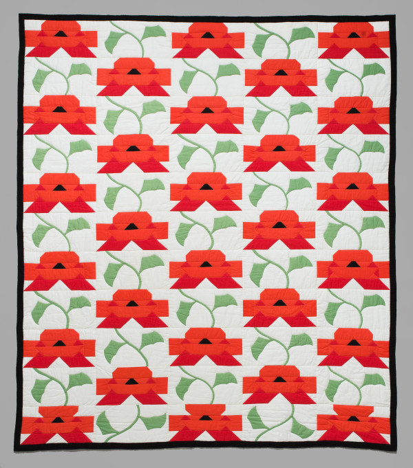 Pieced Poppy Quilt by Santa Clara Valley Quilt Association